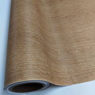 Film interior PVC semi kaku bertekstur kayu untuk furnitur membran Mdf