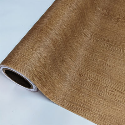 Long Lasting Wood Grain PVC Film Untuk Lemari 1400mm Lebar Vacuum Press