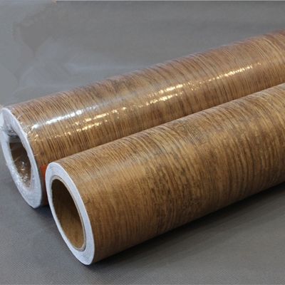 122cm*50m Film PVC Gandum Kayu Dengan Perekat Sensitif Tekanan Akrilik