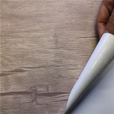 Film plastik tahan air bertekstur perekat yang didukung PVC Film perekat gandum kayu